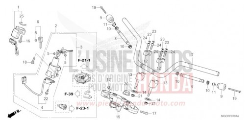TUYAU DE GUIDON/PONT SUPERIEUR (CB1100CA/CAD/NA/NAD) CB1100NAJ de 2018